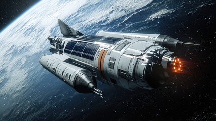 spacecraft focused on scientific exploration of distant stars, featuring a multi-layered hull for protection,