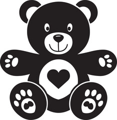 Teddy bear silhouette Vector illustration isolated on white background
