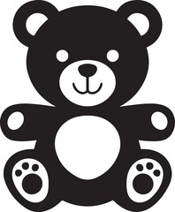 Teddy bear silhouette Vector illustration isolated on white background
