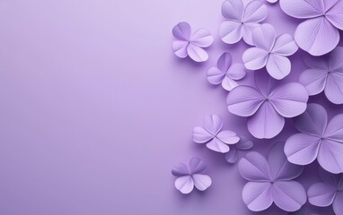 Saint Patrick Day Purple 3d background minimalistic mockup with space for text