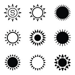 Sun logo. sun monogram, sun icon set, sun premium logo.