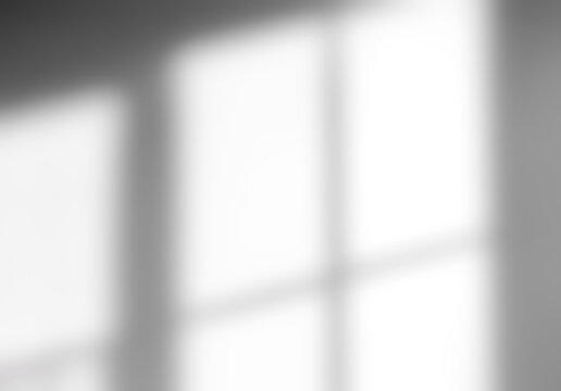 Shadow overlay background for interior design decoration,Abstract background texture window frame from sunlight reflection on wall, Blurry nature light white,grey geometric mockup product presentation