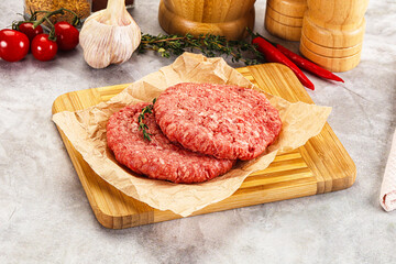 Raw beef minced meat cutlet
