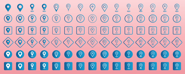 Illustration of map pin icon, symbolizing location marking. New location map icons. location marker. location pin. Maps and location line icon and fill icon. Location mark icons. Vector illustration.