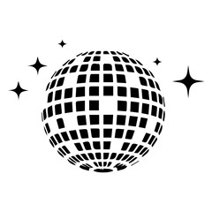 disco ball icon with sparkling light