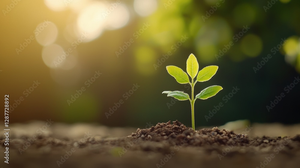 Aufkleber a time lapse image of a seed germinating and growing into a plant, highlighting the transformative p