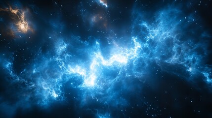 Futuristic Digital Wave with Glowing Blue Particles and Starry Background