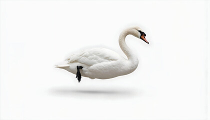 Fototapeta premium white swan on a white background