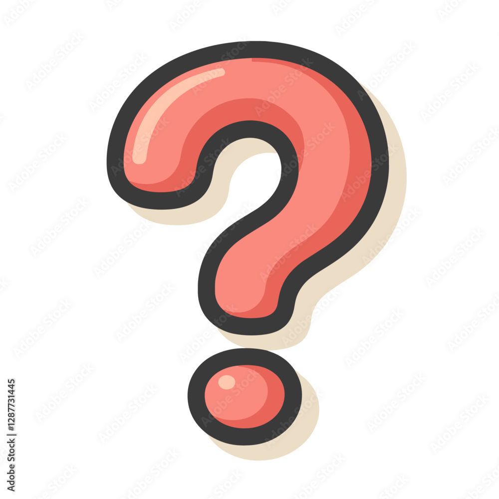 Poster stylized vector illustration of a question mark symbol featuring a soft color palette clean lines an