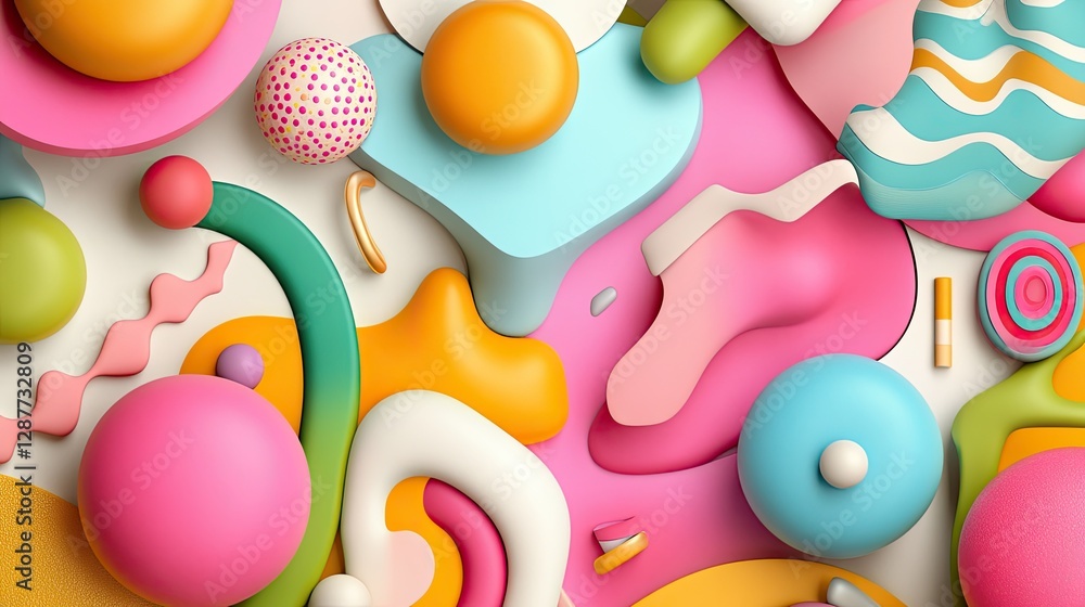Poster vibrant colorful abstract shapes and patterns for creative projects