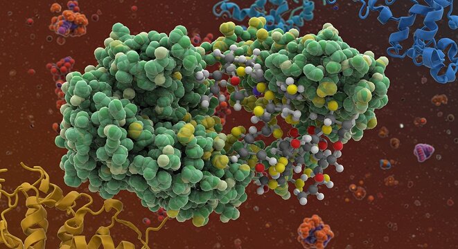 Molecular structure of a complex biological enzyme system