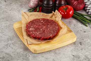 Raw beef burger cutlet minced meat