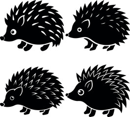 Classic Hedgehog Silhouette Vector Perfect for Logos & Designs.