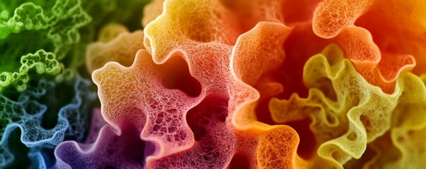 Colorful Abstract Texture with Waves and Vibrant Fluid Patterns