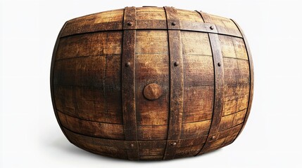 Fototapeta premium A Wooden Barrel Isolated on Transparent Background