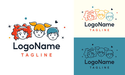 Kids Fun Logo Vector Illustration