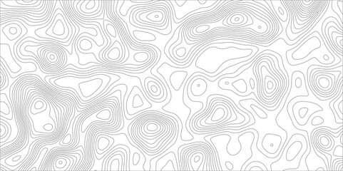 Abstract background with topographic map white background. The stylized height of the topographic map contour in black lines. gradient multicolor wave curve lines banner background design.