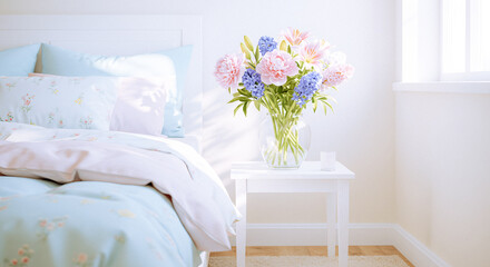Cozy Bedroom with Flowers