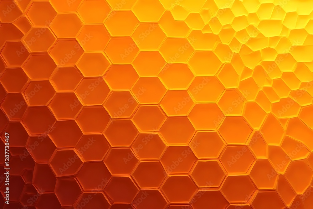 Aufkleber orange hexagonal pattern background with gradient honeycomb design