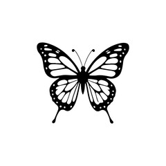 Butterfly icon silhouette vector illustration on white background