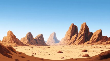 Naklejka premium Desert Peaks, Sunny Landscape