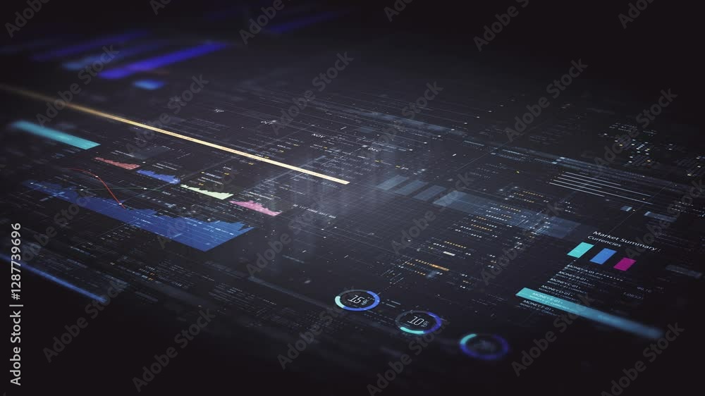 Poster dynamic data visuals for business info graphics, animated charts, and data-driven insights for a bus