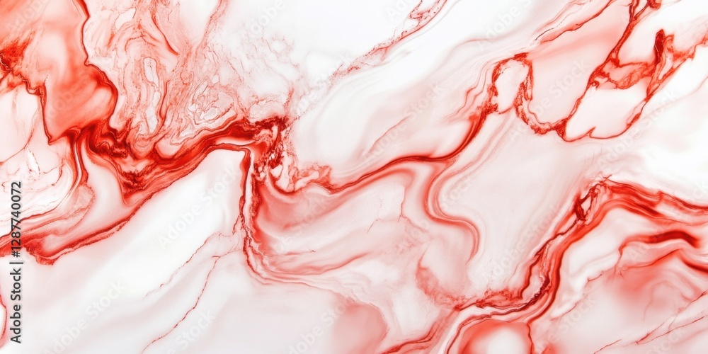 Poster abstract design featuring swirling shades of red and white on a smooth surface creating a striking v