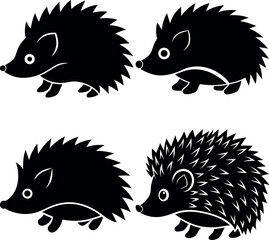Classic Hedgehog Silhouette Vector Perfect for Logos & Designs.