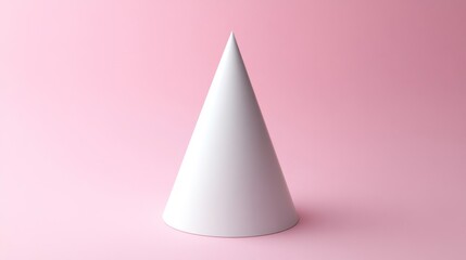 White Cone on Pink Background