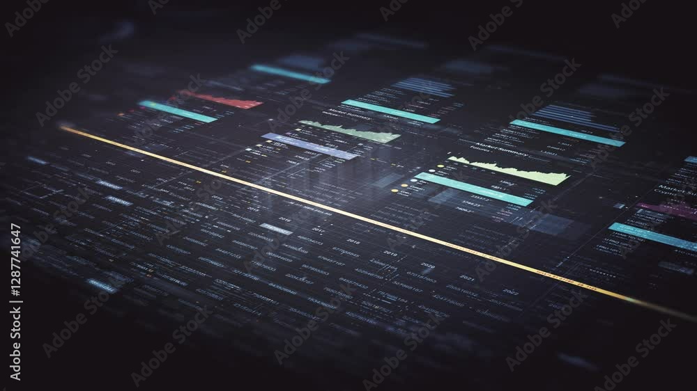 Poster dynamic data visuals for business info graphics, animated charts, and data-driven insights for a bus