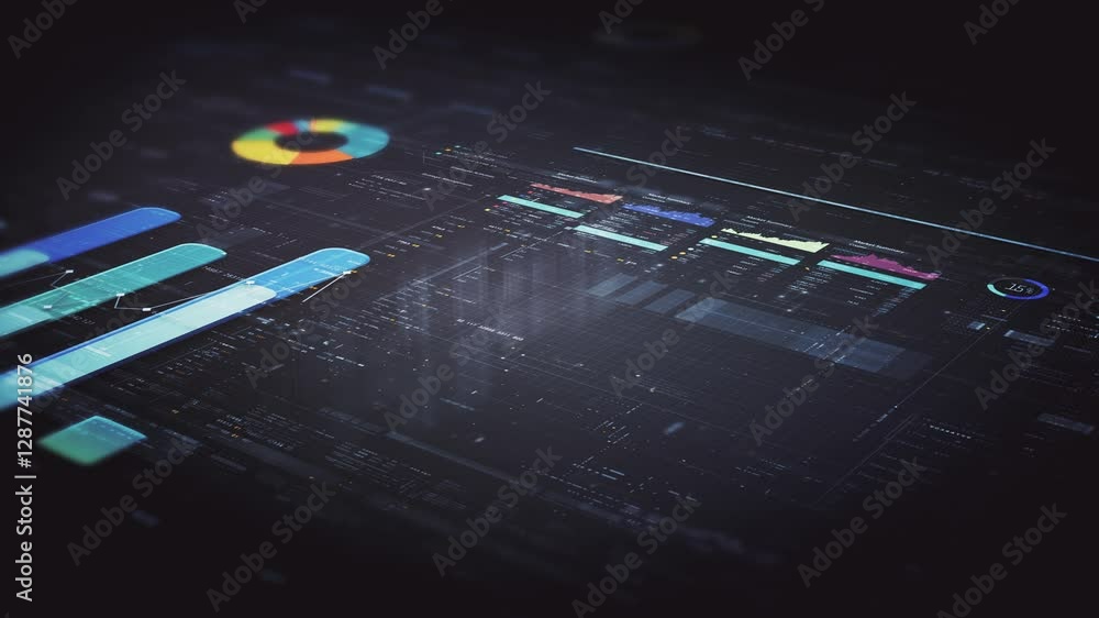 Poster dynamic data visuals for business info graphics, animated charts, and data-driven insights for a bus
