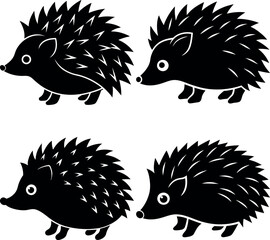 Creative Hedgehog Silhouette Vector Simple & Aesthetic Design.