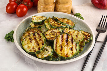 Vegan cuisine Grilled zucchini slices