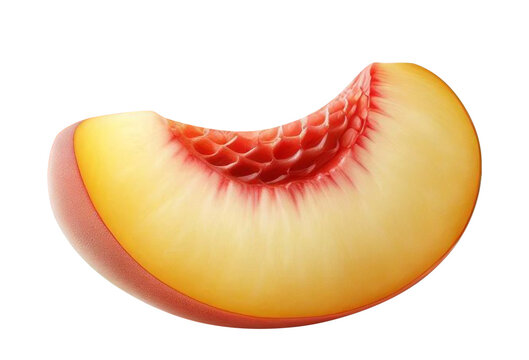 Isolated peach slice. One peach slice isolated with clipping path.