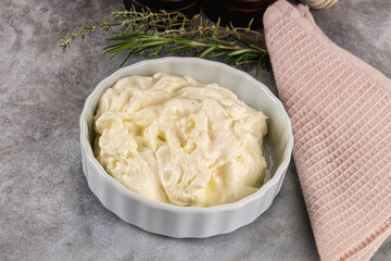 Italian soft young cheese stracciatella