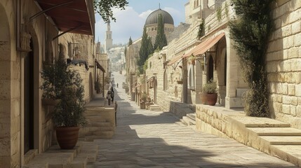 Obraz premium ancient in Israel, where diverse religions, historical landmarks, and a fast-paced tech industry coexist.