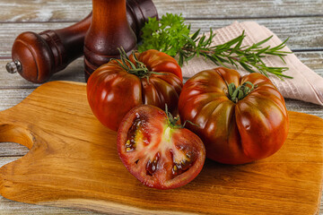 Organic juicy ripe red tomatoes