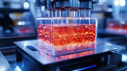 3D bioprinter that prints organs using human cells, eliminating organ transplant shortages and promoting faster recovery.