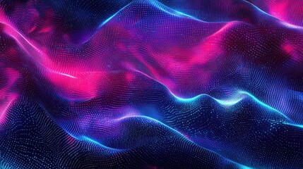 Abstract Background with Neon Organic Spectrum Effects Concept. Colorful Abstract Waves with Light Pattern in Digital Space