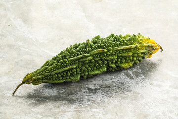Raw green exotic tropical bitter melon