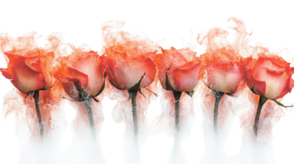 Vibrant red roses in abstract floral design with soft delicate petals arranged in a bouquet or border  Romantic background for valentine s day card gift or Organic natural beauty in a stylized