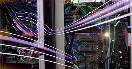 Image of connections and data processing over computer servers