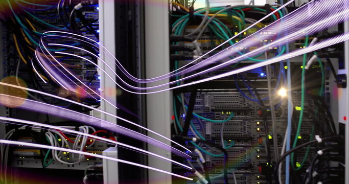 Image of connections and data processing over computer servers