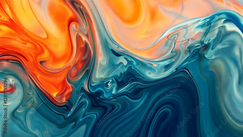 Poster flames of vibrant colors dance over a reflective surface, creating a striking visual experience that