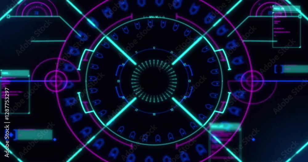 Poster image of scope and data processing on black background