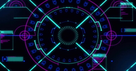 Image of scope and data processing on black background