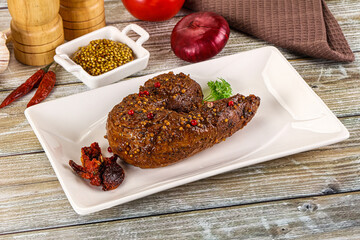 Baked pork tenderloin with mustard