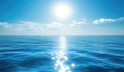 Obraz premium Blue gradient background, light blue color with white sun reflections, minimalist style, blurred background