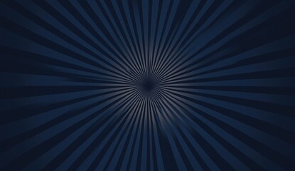 Blue light rays radiating from the center of an empty, dark blue background.