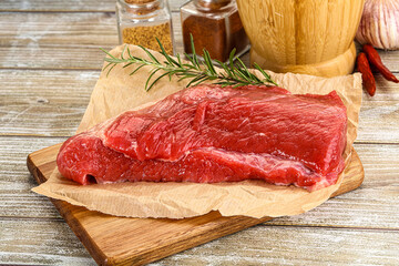 Raw beef flesh for cooking